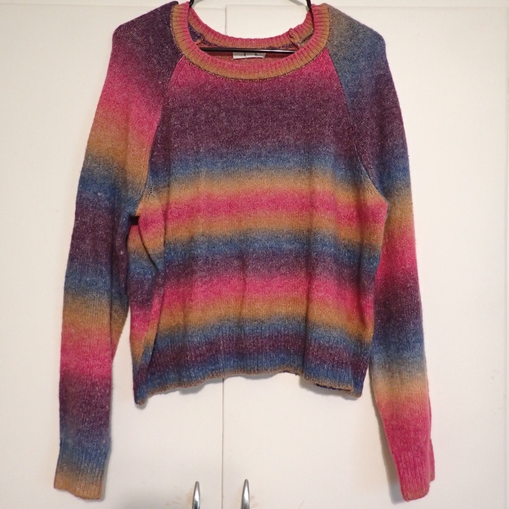 BB Dakota Pink and Blue Crew Neck Sweater